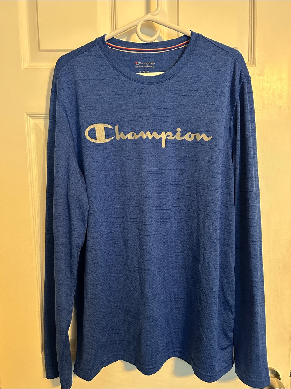 Champion Men's Long-Sleeve Logo Tee - Royal Blue